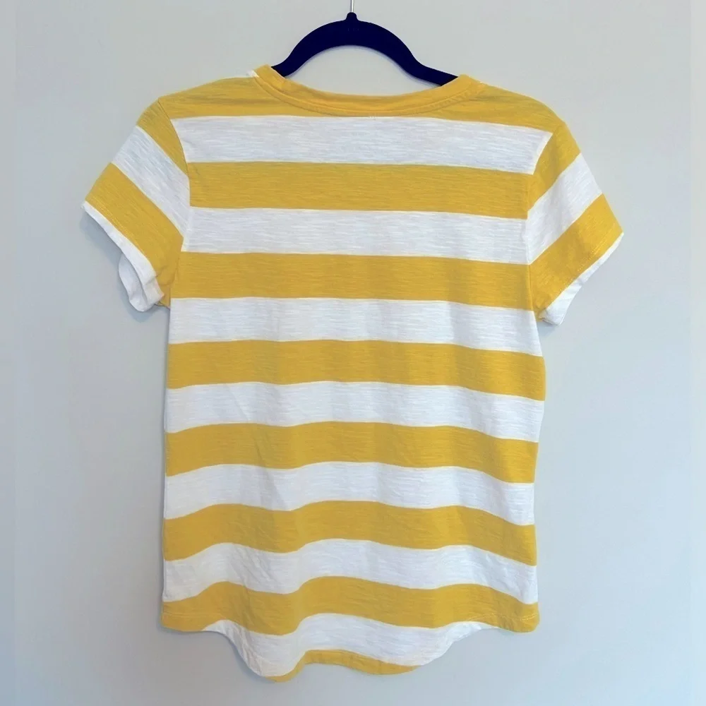 💕 Sonoma yellow and white cotton striped shirt Size M - Picture 2 of 3